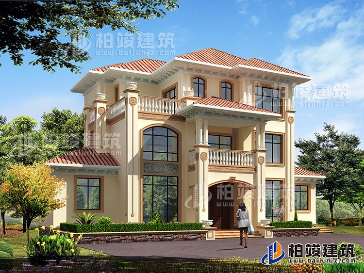 郴州小卖部老板自建别墅设计图纸及效果图大全，全村的豪华别墅。