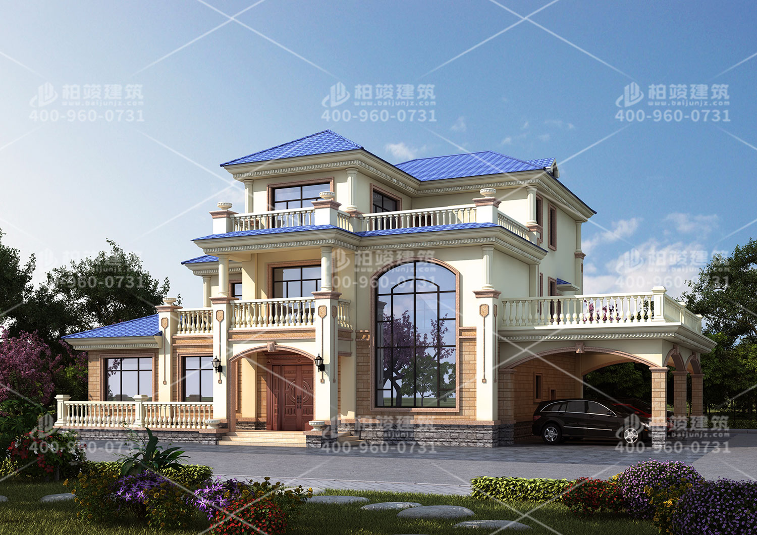 冬季施工乡村二层住宅的区别。