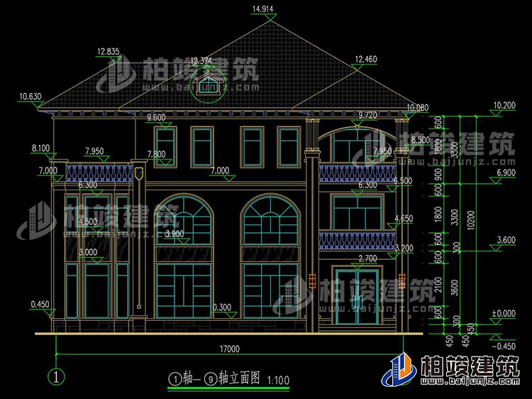 2019新农村欧式别墅设计图，三层自建房大气漂亮别墅BZ368-简欧风格