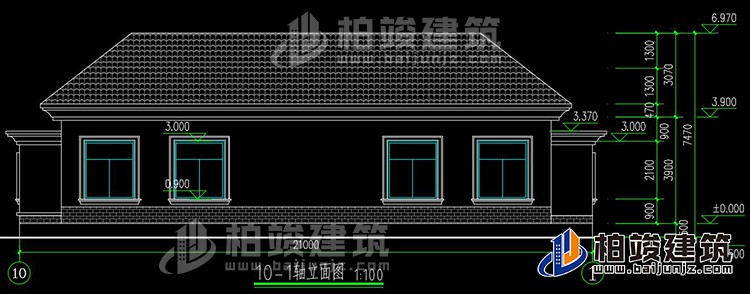 农村盖房设计大全一层房子的设计图纸，带漂亮的小院子BZ116-简欧风格